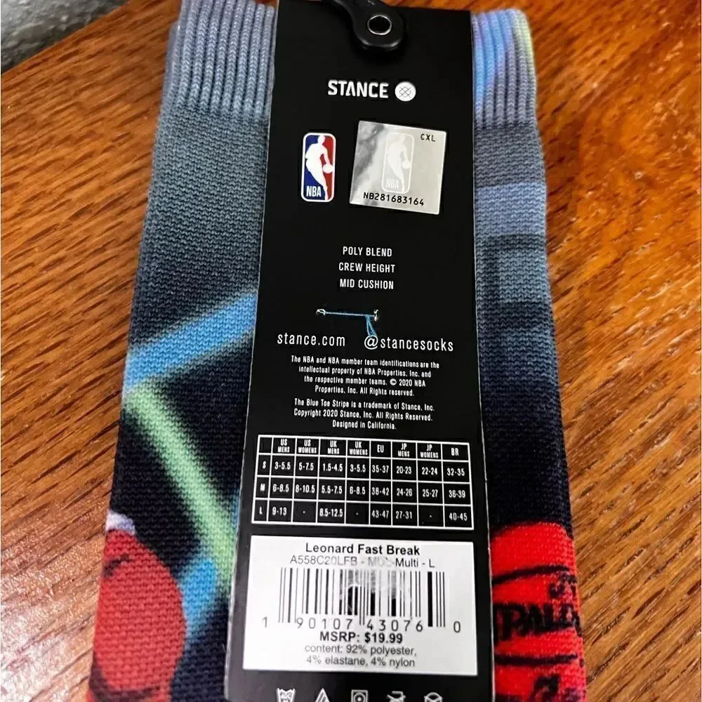 NWT Stance Casual NBA Clippers Kiwanis Leonard Socks Size 9-13 #S12